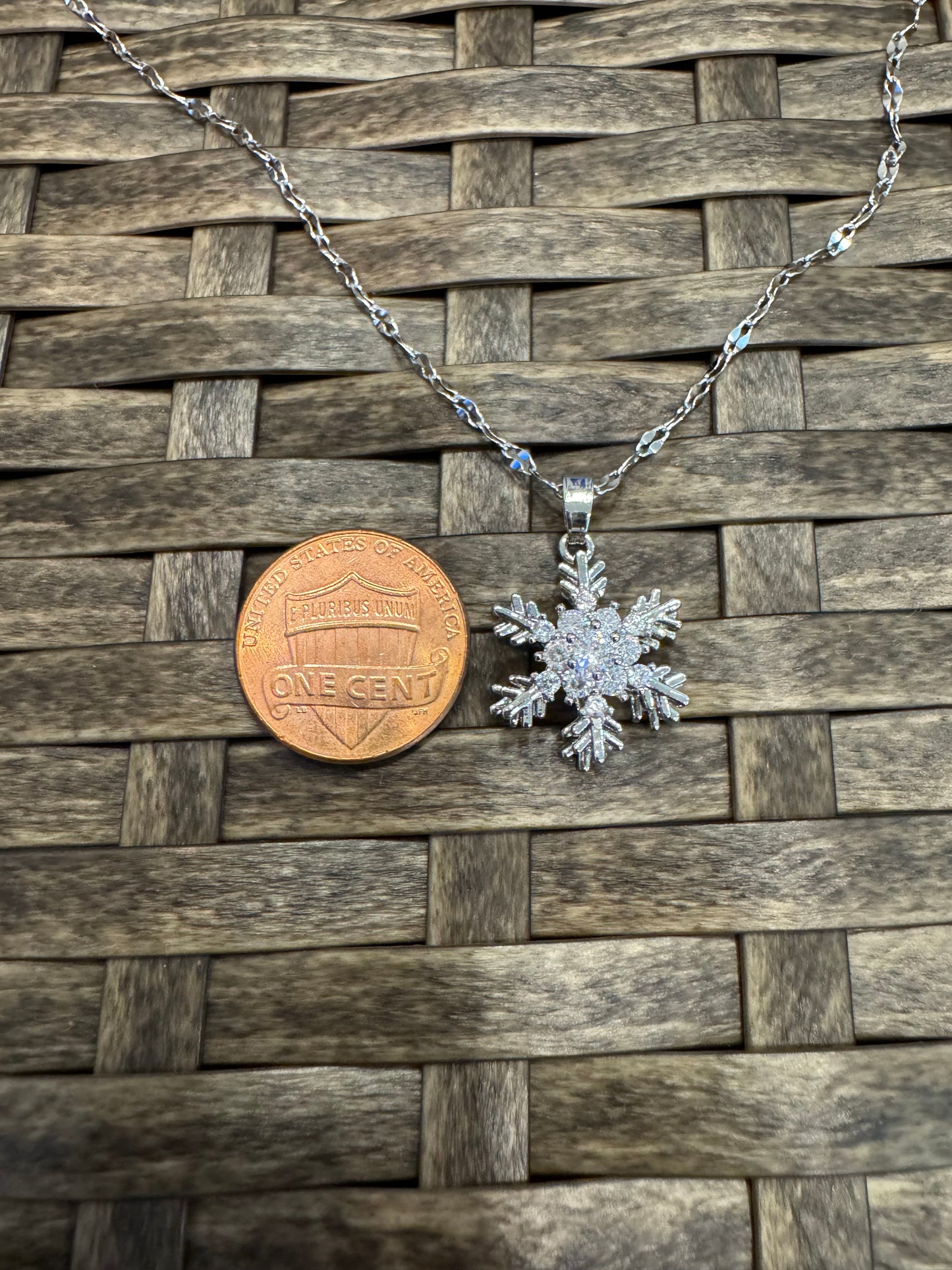 Silver Spinning Snowflake (Type #3) Necklace with Cubic Zirconia – Anxiety Relief Jewelry (Copy)