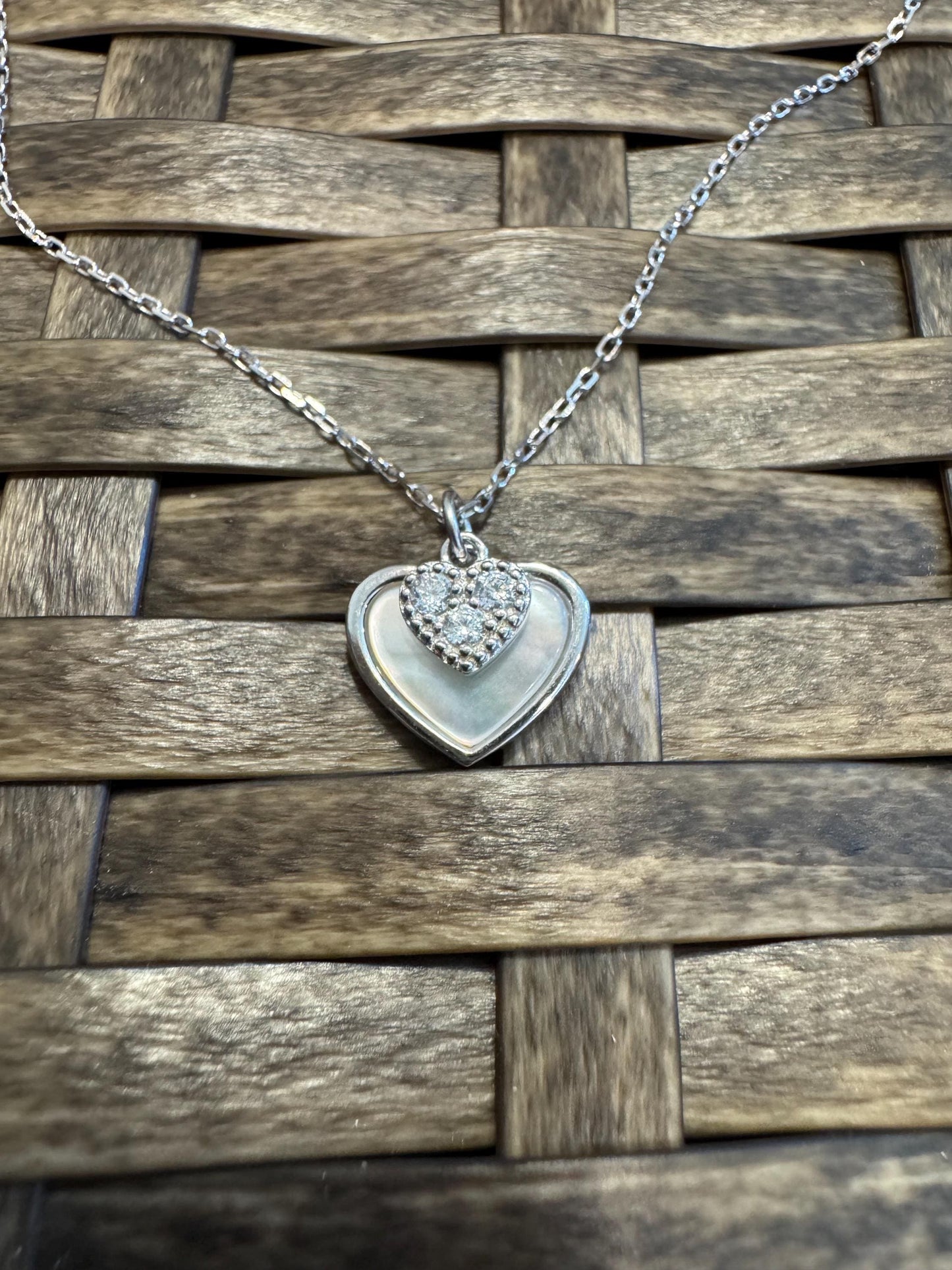 Sterling Silver Double Heart Locket Necklace – Sparkling & Sweet Gift for Her