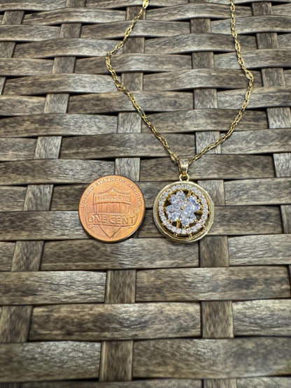 Gold Spinning Clover (Type #4) Necklace with Cubic Zirconia – Anxiety Relief Jewelry