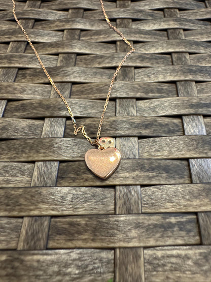 Rose Gold Double Heart Locket Necklace – Sparkling & Sweet Gift for Her