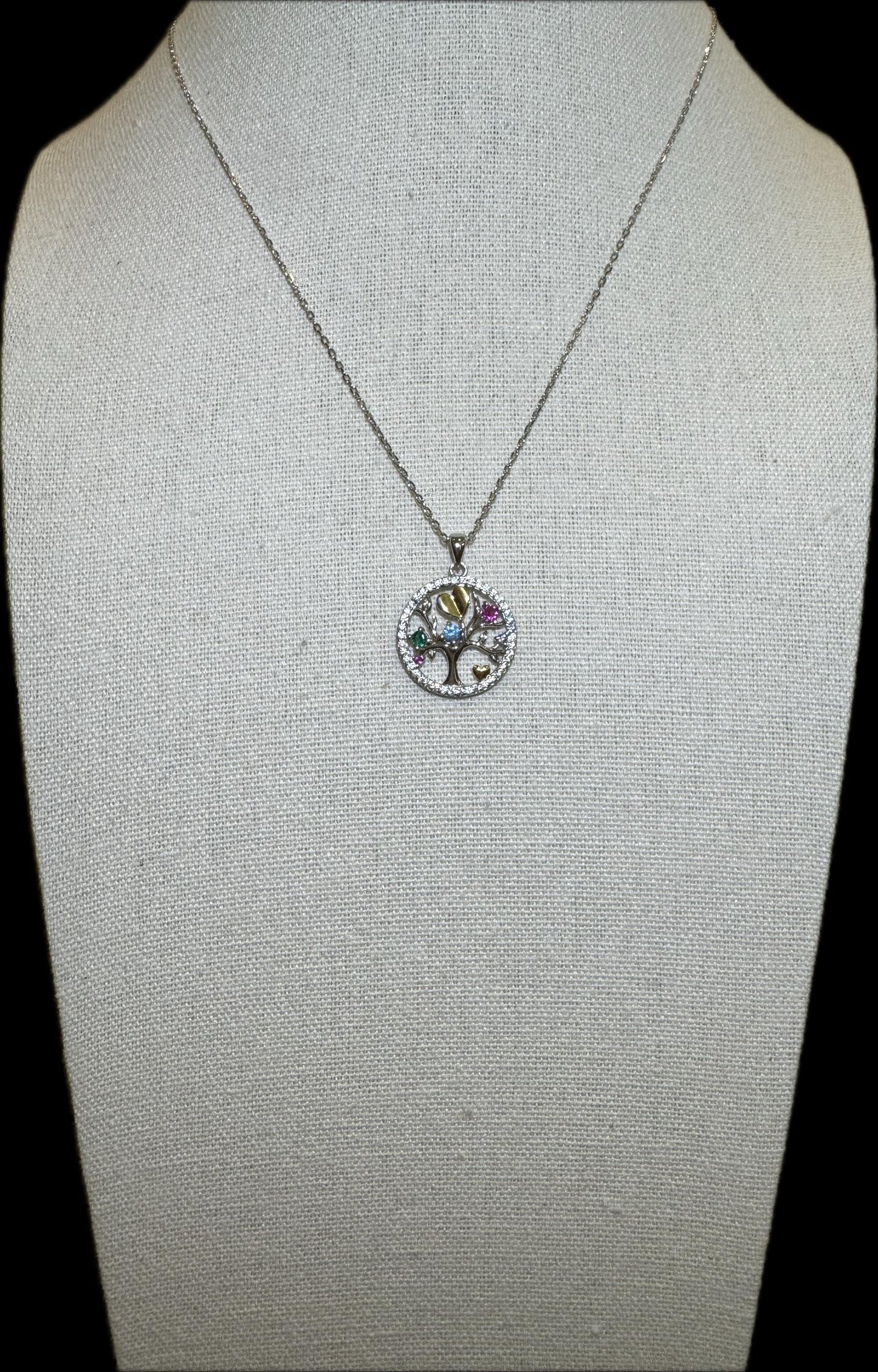 Sterling Silver Tree of Life Necklace — Multi-Charm Pendant for Mom, Nature Lover or Family Gift
