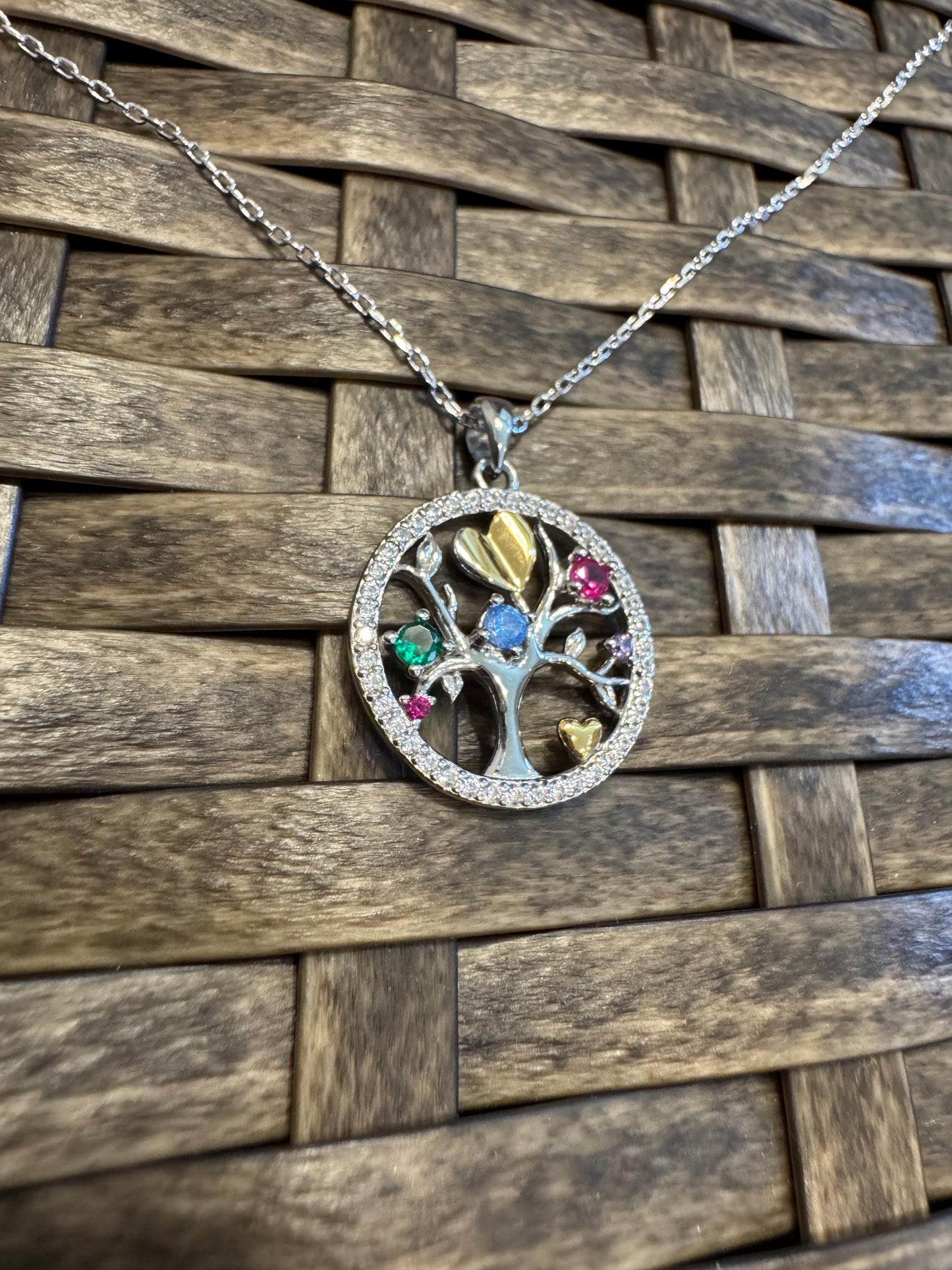 Sterling Silver Tree of Life Necklace — Multi-Charm Pendant for Mom, Nature Lover or Family Gift