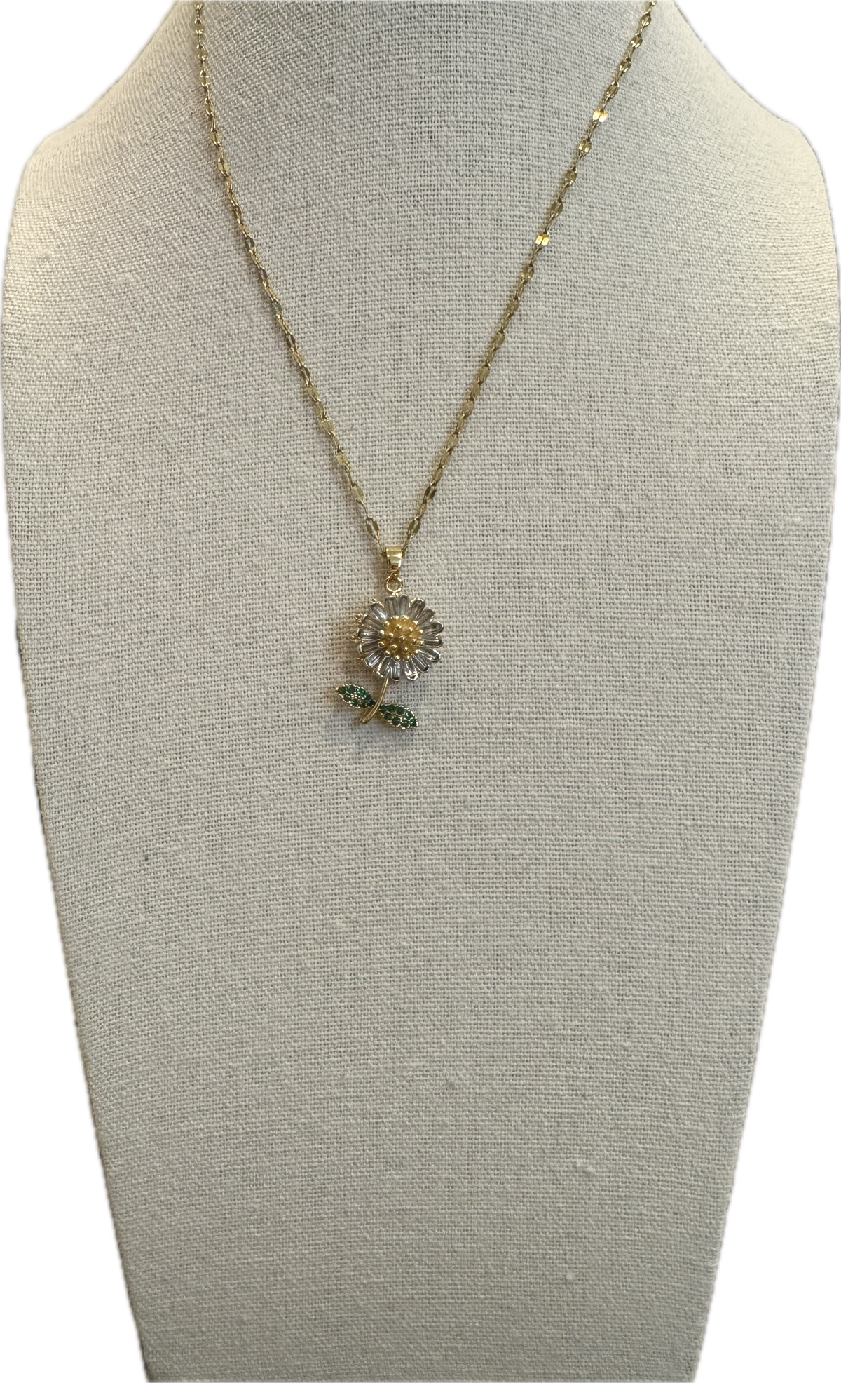 Gold Spinning Sunflower (Type #4) Necklace with Cubic Zirconia – Anxiety Relief Jewelry (Copy) (Copy)