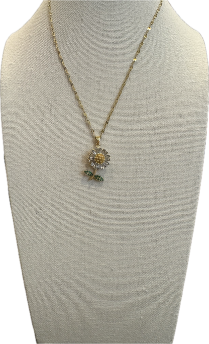 Gold Spinning Sunflower (Type #4) Necklace with Cubic Zirconia – Anxiety Relief Jewelry (Copy) (Copy)