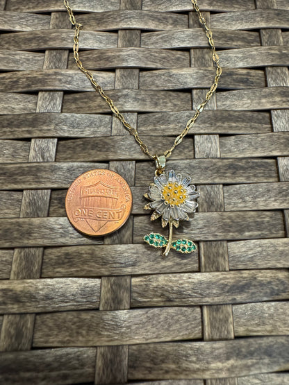 Gold Spinning Sunflower (Type #4) Necklace with Cubic Zirconia – Anxiety Relief Jewelry (Copy) (Copy)