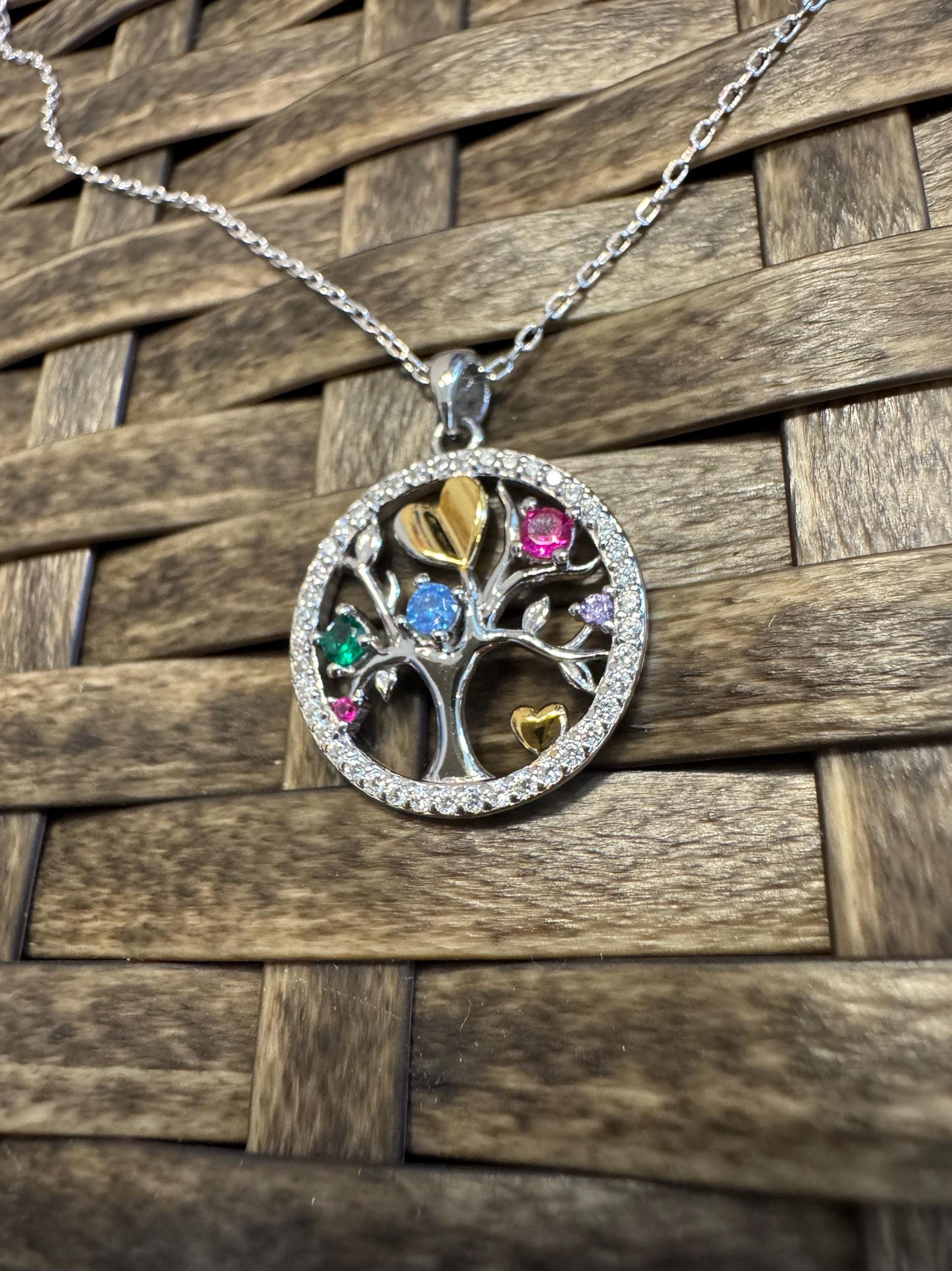 Sterling Silver Tree of Life Necklace — Multi-Charm Pendant for Mom, Nature Lover or Family Gift