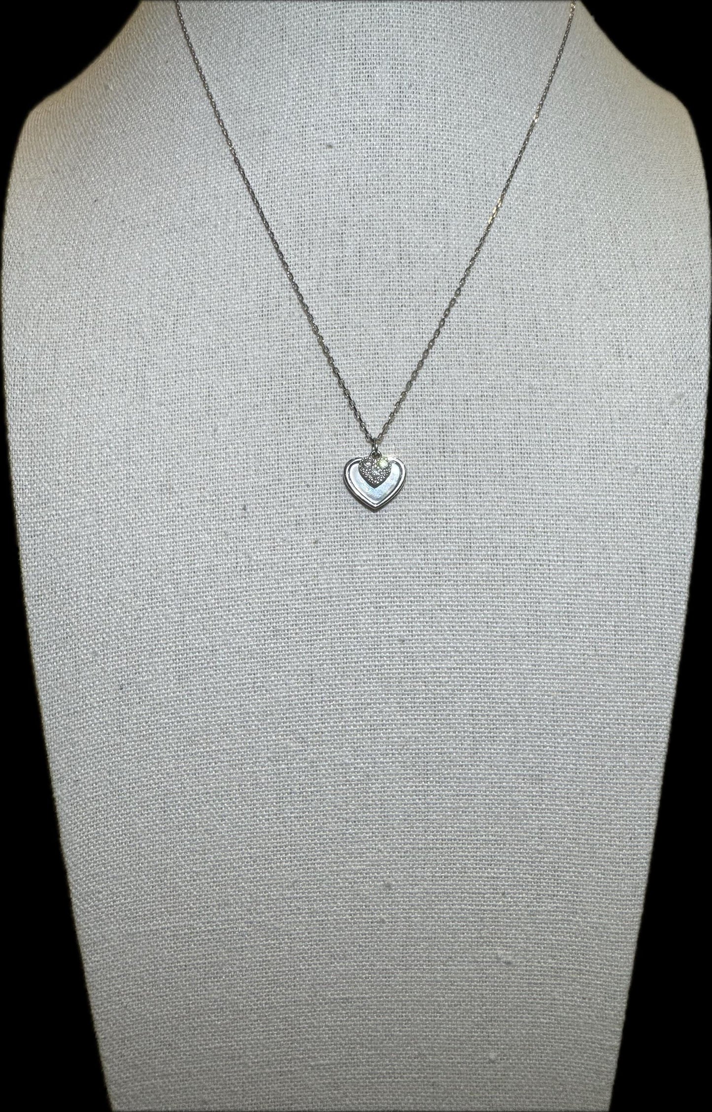 Sterling Silver Double Heart Locket Necklace – Sparkling & Sweet Gift for Her