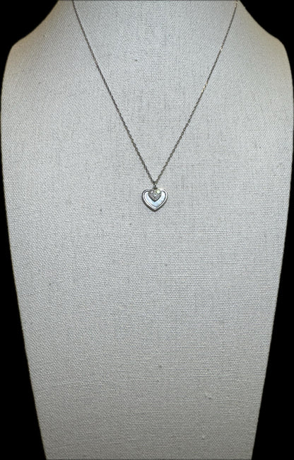 Sterling Silver Double Heart Locket Necklace – Sparkling & Sweet Gift for Her