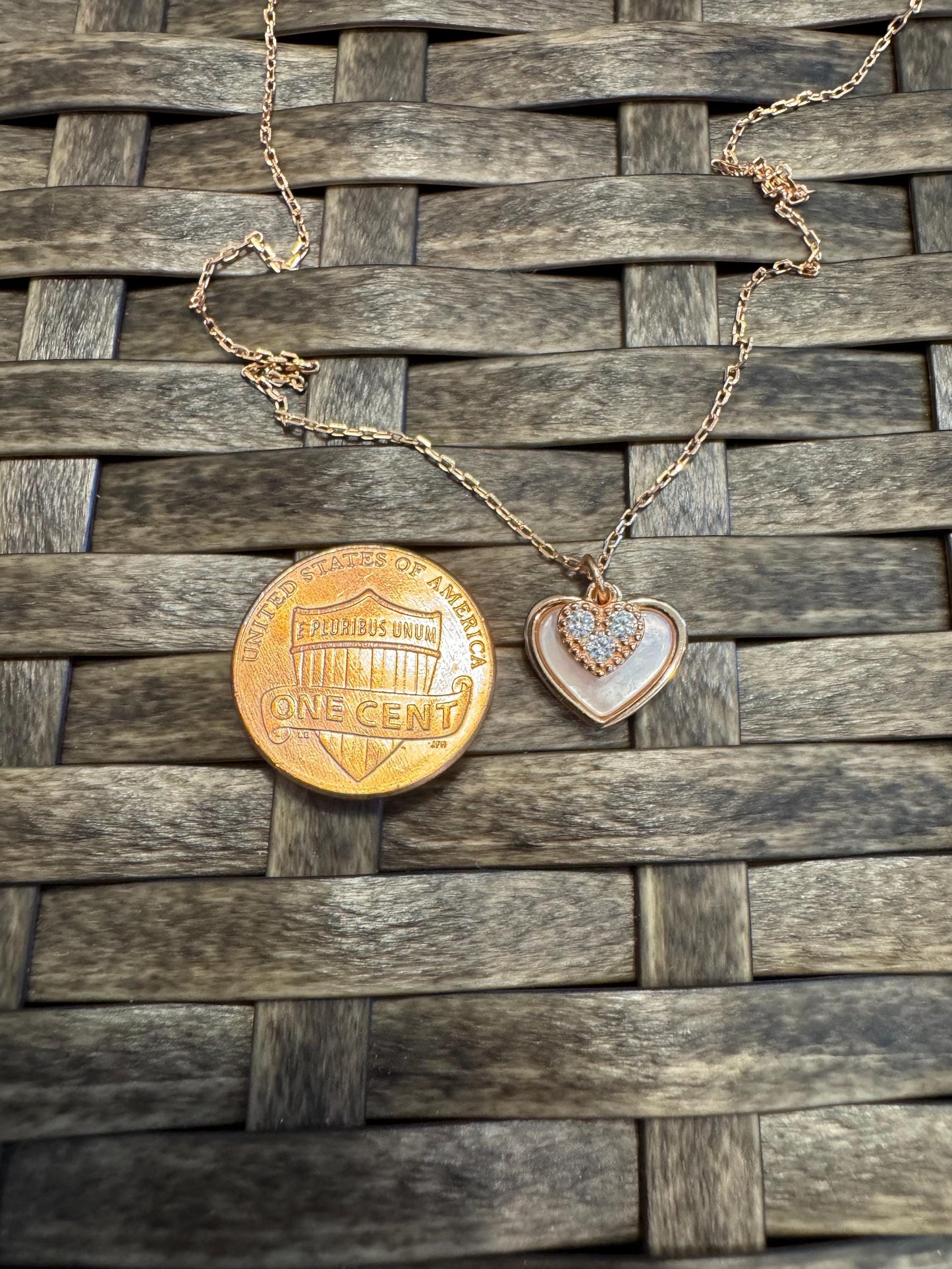 Rose Gold Double Heart Locket Necklace – Sparkling & Sweet Gift for Her