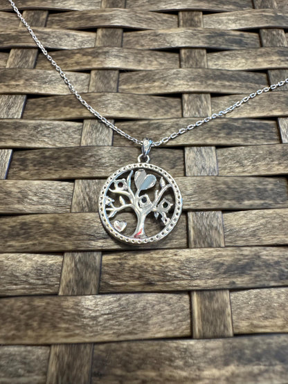 Sterling Silver Tree of Life Necklace — Multi-Charm Pendant for Mom, Nature Lover or Family Gift
