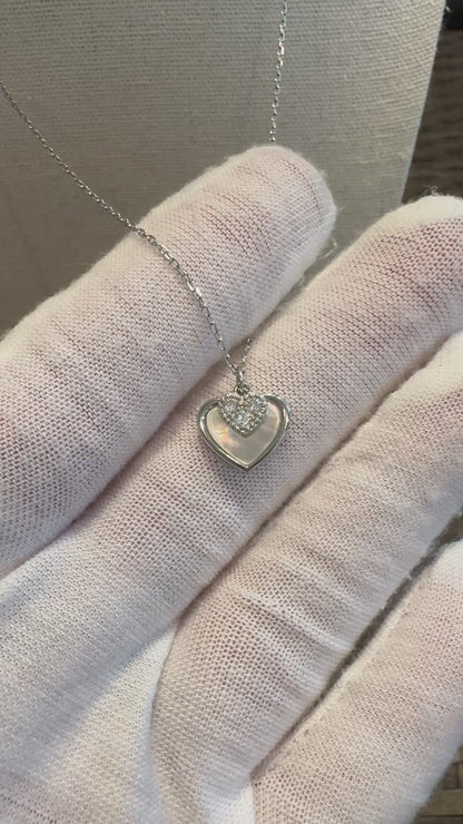 Sterling Silver Double Heart Locket Necklace – Sparkling & Sweet Gift for Her