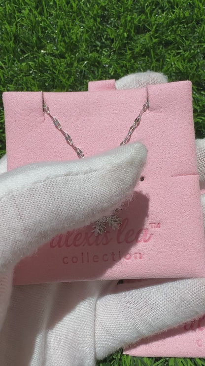 Silver Spinning Snowflake (Type #3) Necklace with Cubic Zirconia – Anxiety Relief Jewelry (Copy)